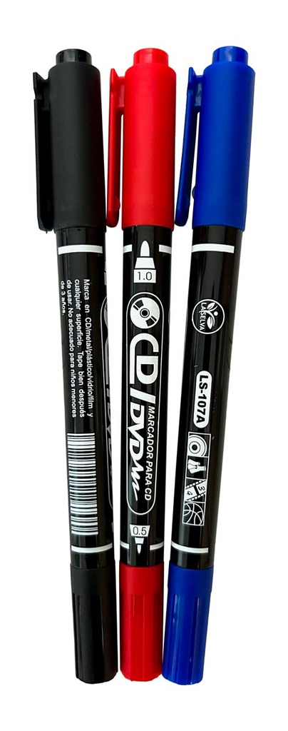 Marcador indeleble doble punta para CD/DVD - La Selva