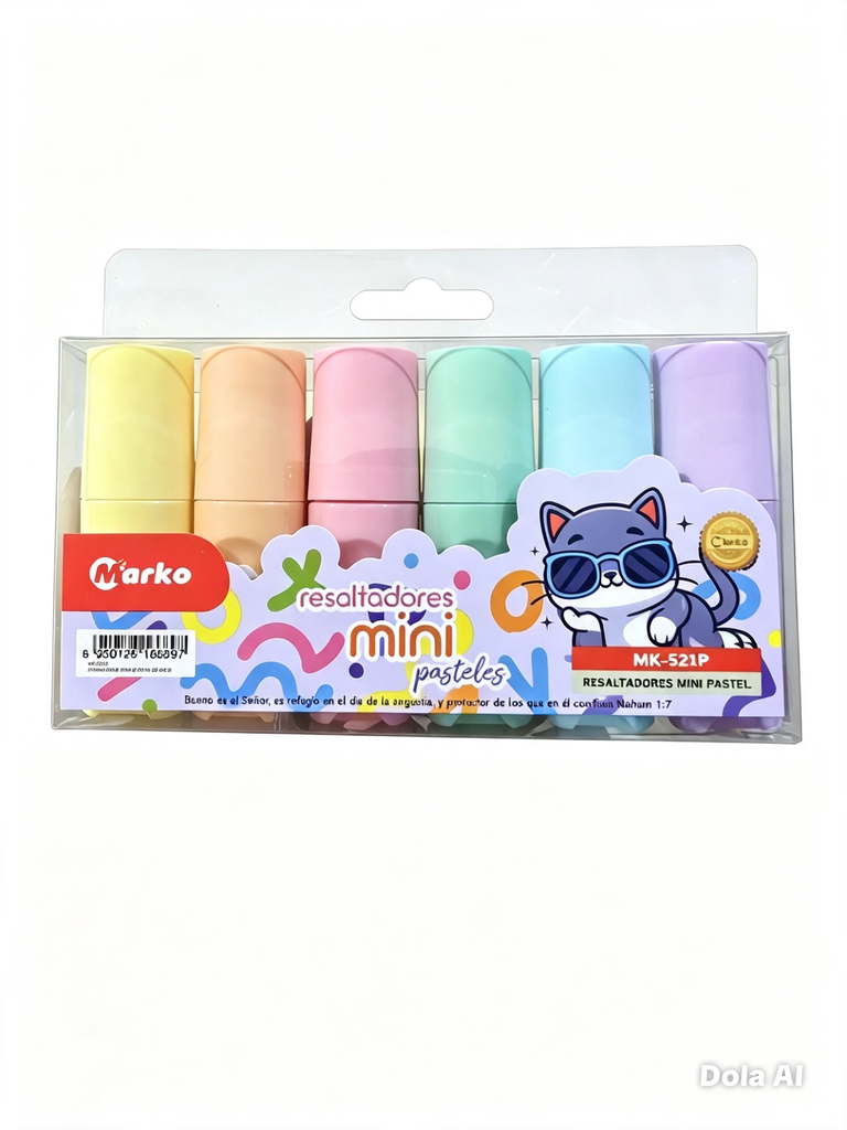 Resaltador MINI Pastel Marko en set 6 Colores