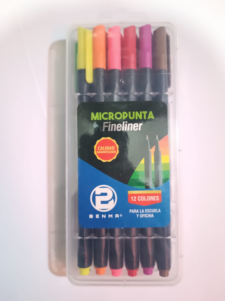 Micropunta Fineliner Benma Rigido de 12 Colores