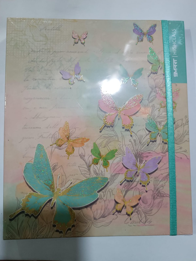 Cuaderno anillado tapa dura A5/medio oficio con liga Smart Book, con 5 separadores, sujetador de liga, 145 hojas (MEDIANO)