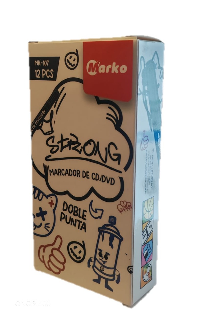 Marcador cd doble punta  Marko  de 12 pcs.