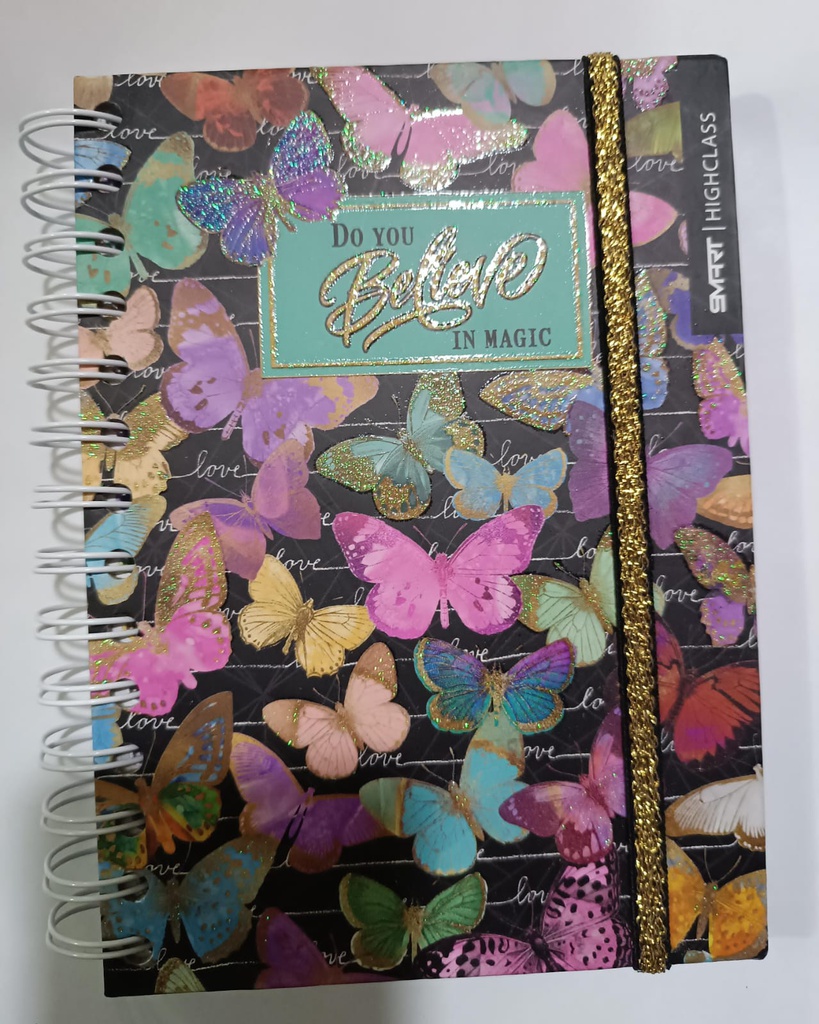 Libreta de anotacion tapa dura 14x18cm con liga Smart de 130hjs HORIZONTAL PEQUEÑO