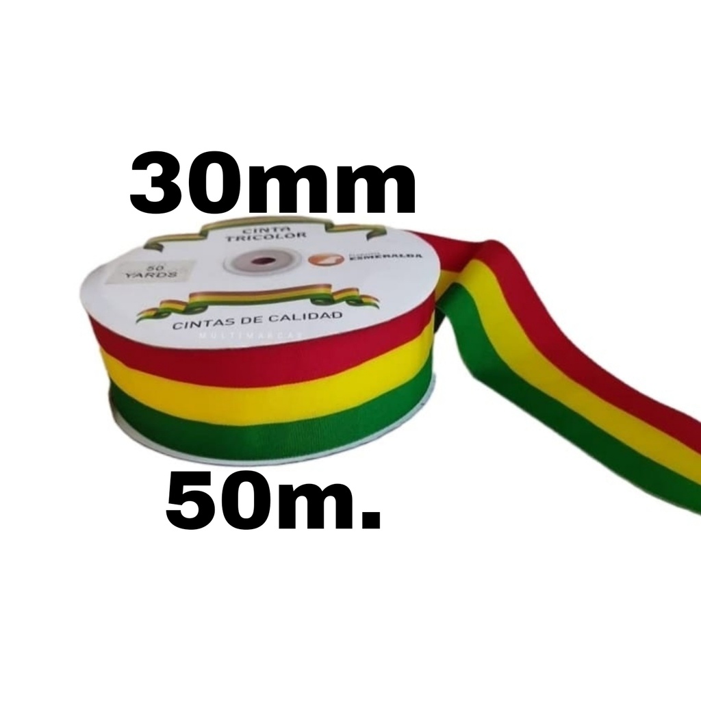 Cinta Tricolor ROLLO Boliviana 30mmx50m