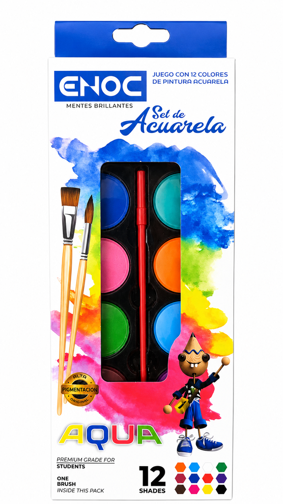 Acuarela Grande ENOC de 12 Colores
