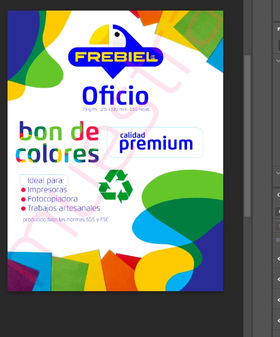 Papel Bond Frebiel de 15 colores 75gr. Tamaño (OFICIO) 500hjs.
