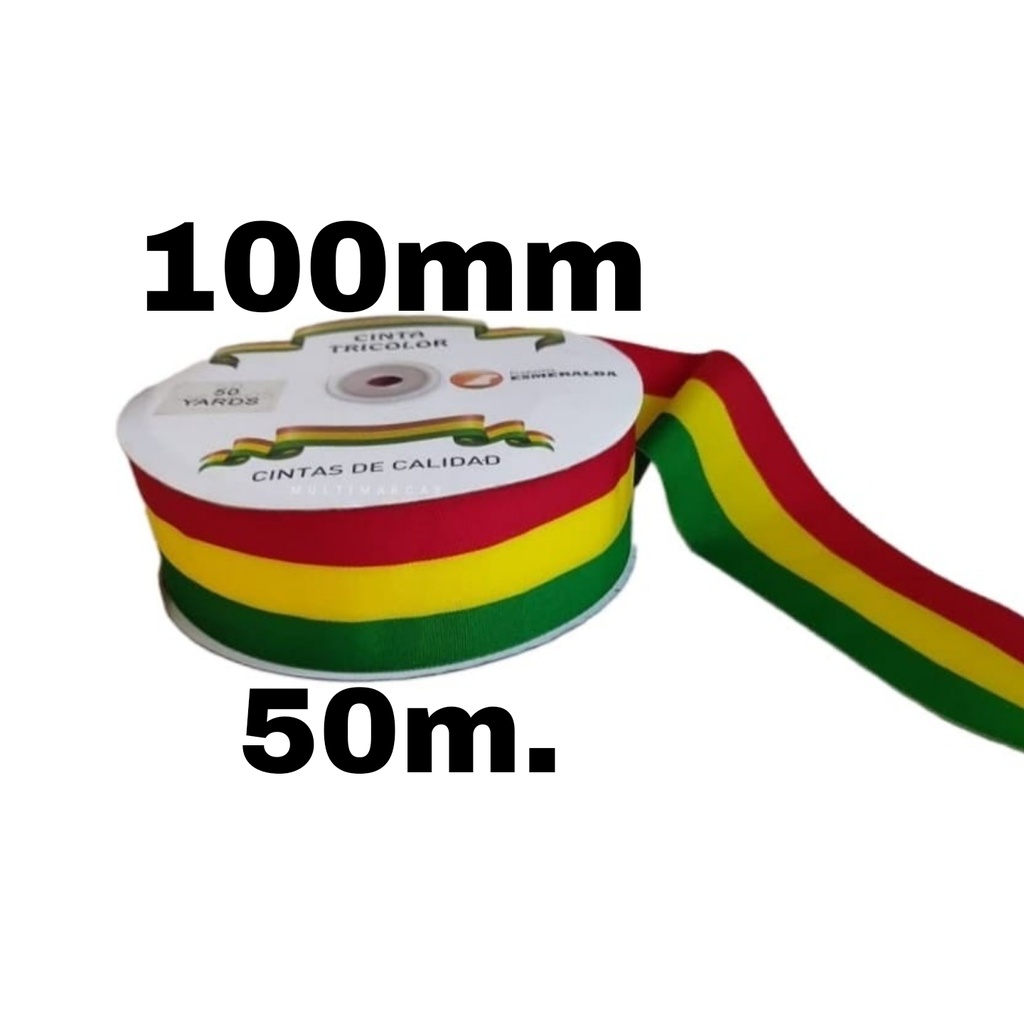 Cinta Tricolor Boliviana en ROLLO 100mmx50m