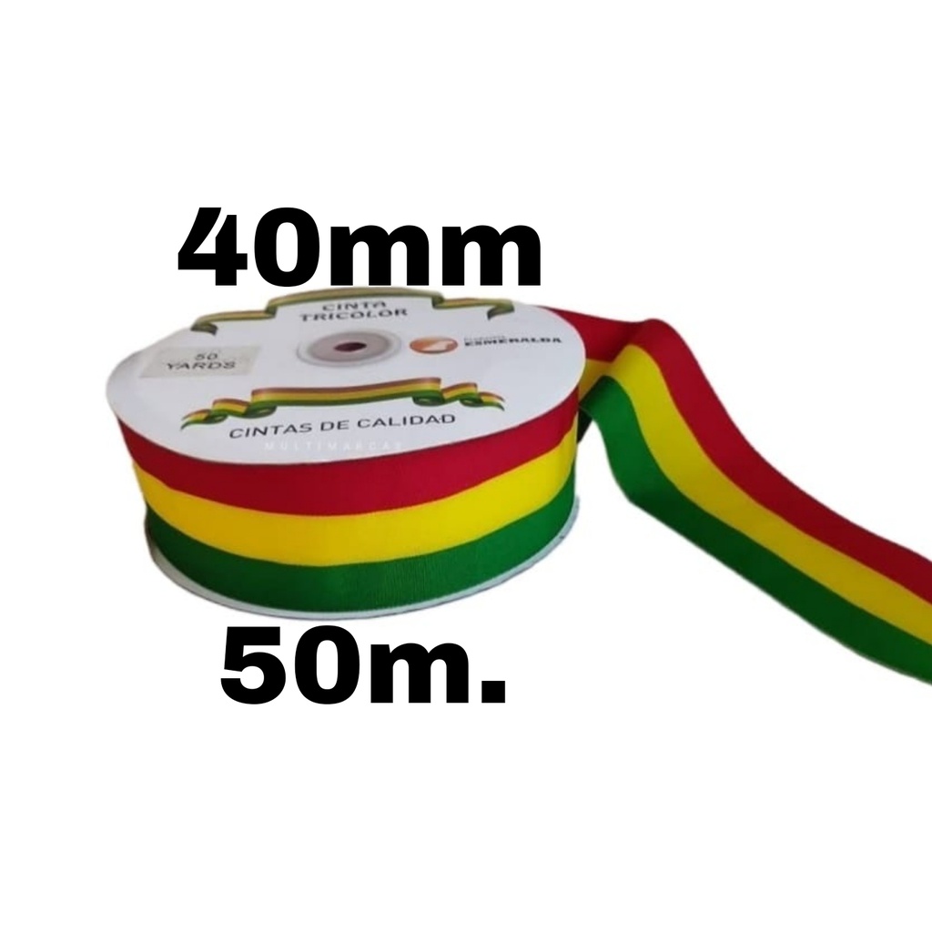 Cinta Tricolor Boliviana en ROLLO 40mmx50m