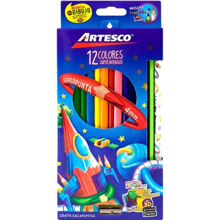 Color Largo triangular Artesco 12 Colores mina de 4mm