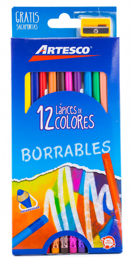 Color Largo Artesco Borrable 12 Colores