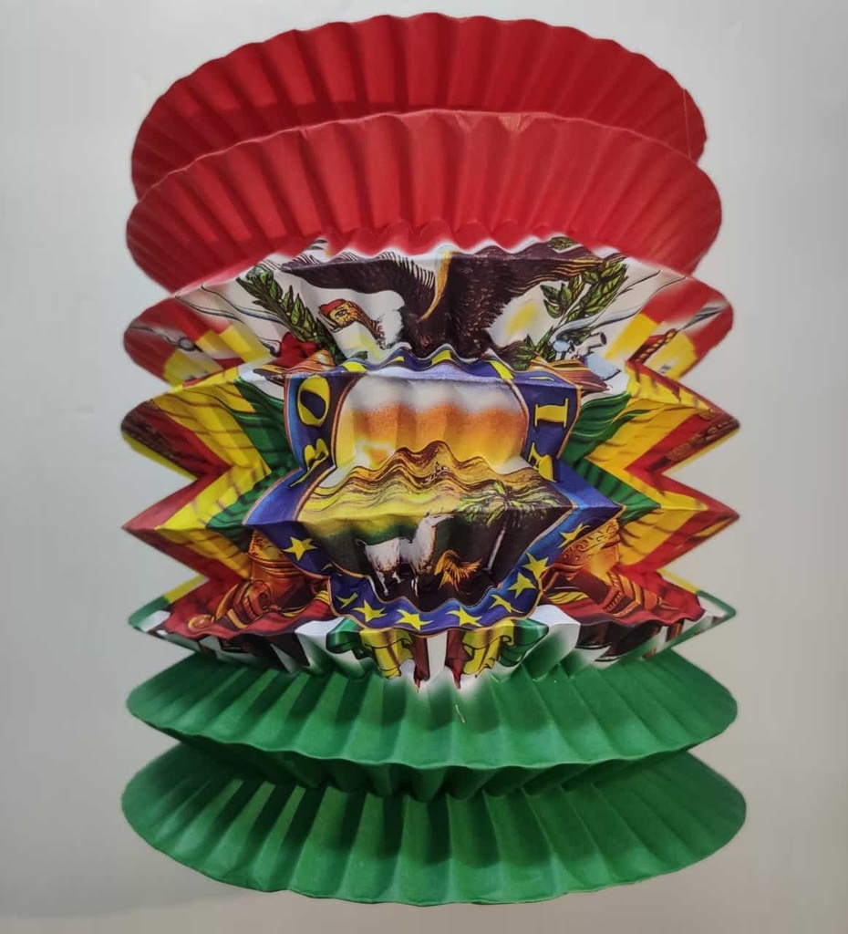 Farol tricolor pequeña con escudo