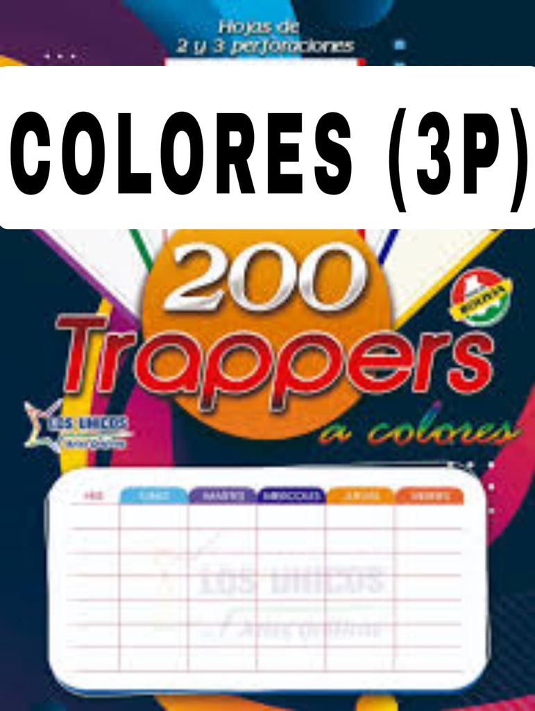 Hojas Traper UNICOS Colores 200hjs (3P)