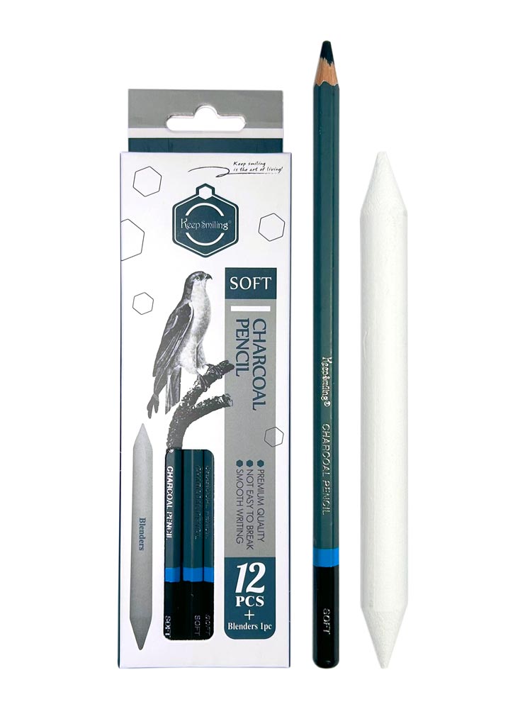 Lapiz Carboncillo  Charcoal 12 Lapices + 1 Difuminador