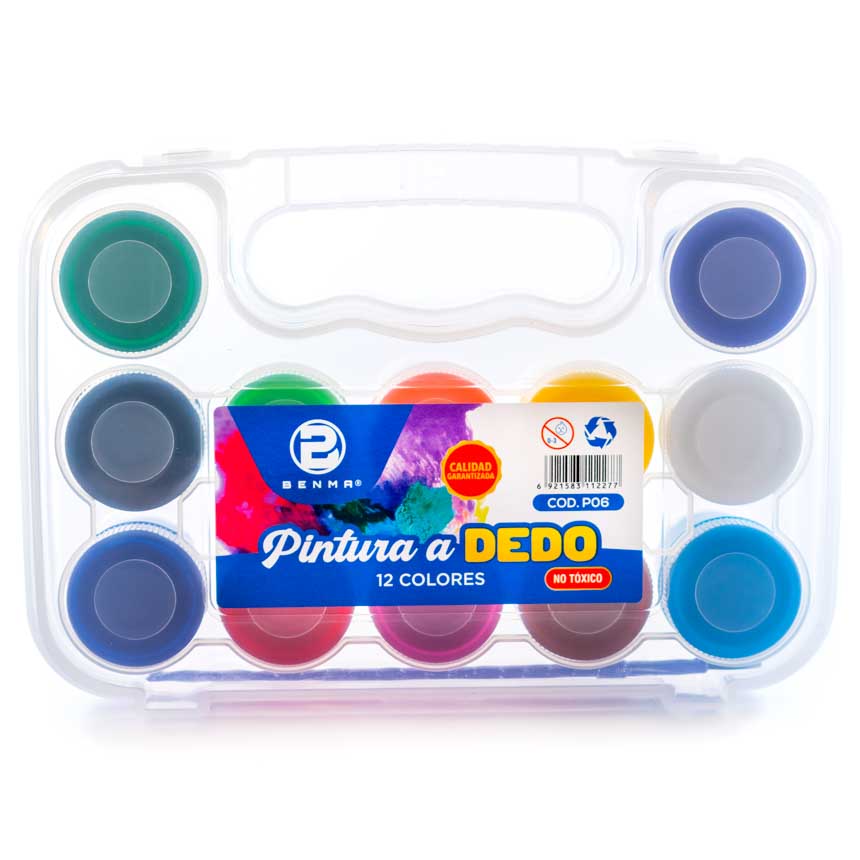 Pintura al Dedo Benma 12 colores en Estuche RIGIDO 30ml