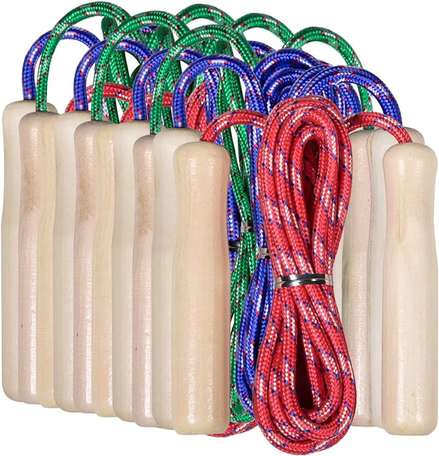 Soga/cuerda saltar mango MADERA 10pcs