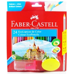 [120124E+1] Color Largo Faber Castell Kit 24 Colores + Tajador + Borrador