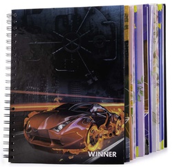 [11102/11751] Cuaderno anillado medio oficio cuadro normal 5mm tapa DISEÑOS Winner 100 hojas