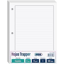 [HTPABC009] Hojas Traper ABC 200hojas  RAYADO 5 perforaciones