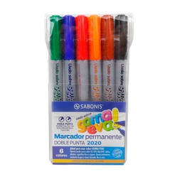 [M2020-S] Marcador Doble Punta para Goma Eva Sabonis de 6 Colores