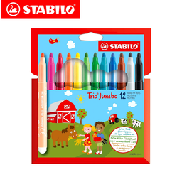 [378/1-12-01] Marcador Escolar Trio Stabilo 12 Colores