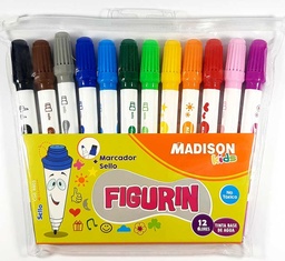 [8803] Marcador Figurin Madison Kids 12 Colores