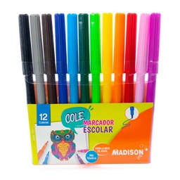 [7217] Marcador Escolar Madison  12 Colores