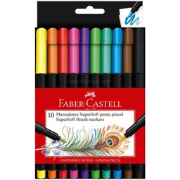 [555010] Marcador Soft Punta Pincel Faber Castell 10 Colores