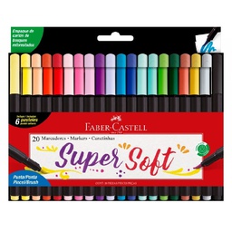 Marcador Soft Punta Pincel Faber Castell 20 Colores