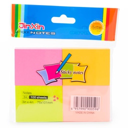 [B4-4] Taco de posit o nota adhesiva de Colores DIVIDIDO en 4 /7.5x10.1cm