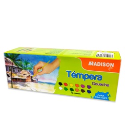 [8922] Tempera Gouache MADISON -12 colores- de 22cc.