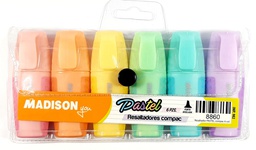[9036P] Resaltador Pastel MARKO 6 colores MINI