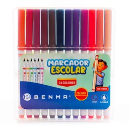 [021-24] Marcador Benma Rigido de 24 Colores