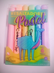 [MK-816P] Resaltador Pastel y flurocente Marko GRANDE 6 colores