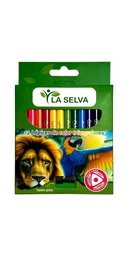 [LS435-12] Color Corto tiangular mina 4mm La Selva de 12 colores + tajador