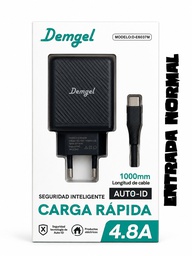 [D-6037M] Cargador + Cable USB Demgel Caraga Rapida 4.8A Entrada V8